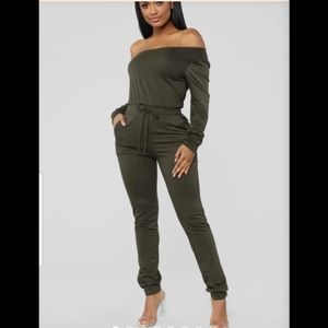Fashion Nova army green jumpsuit